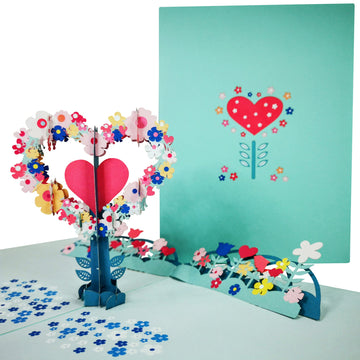 Heart of Flowers 3D Pop Up Card UK